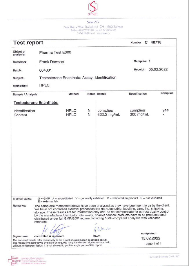Testosterone Enanthate 300mg/ml