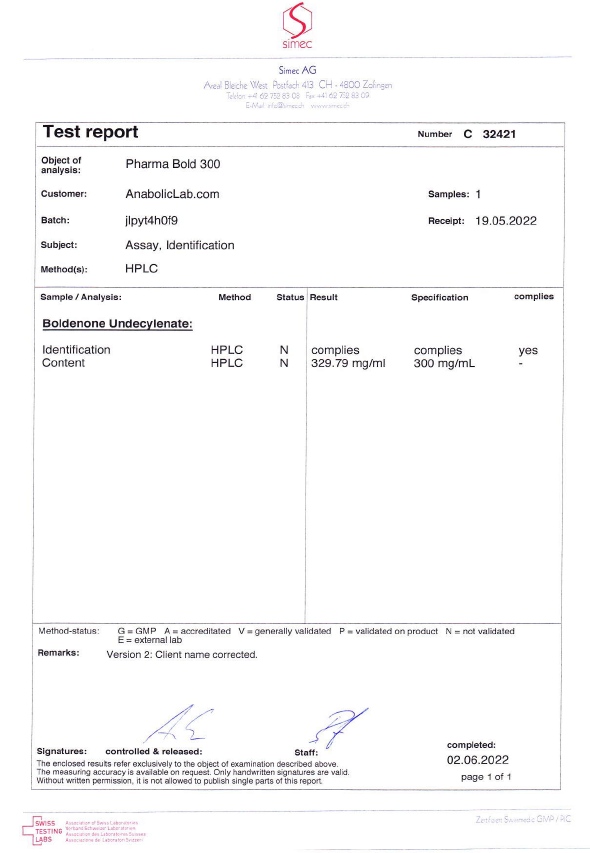 Boldenone Undecylenate 300mg/ml