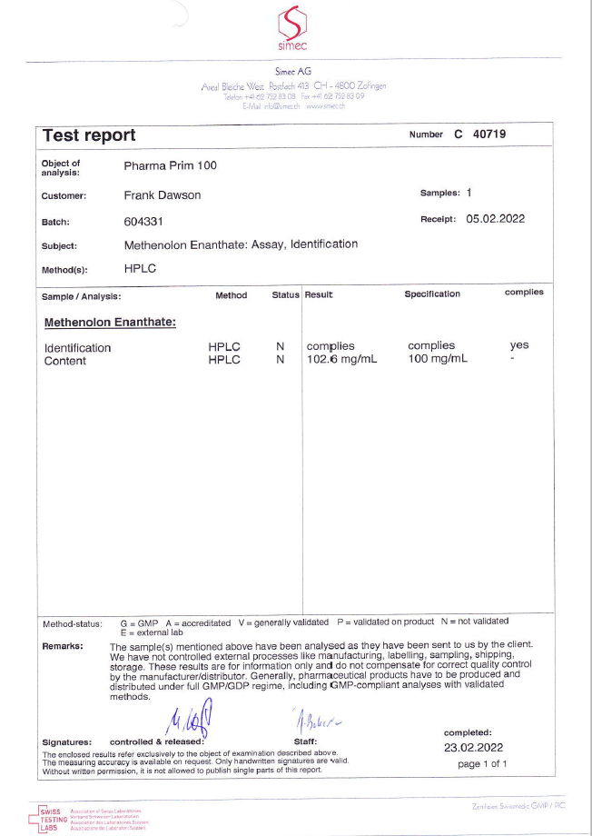 Primobolan 100mg/ml