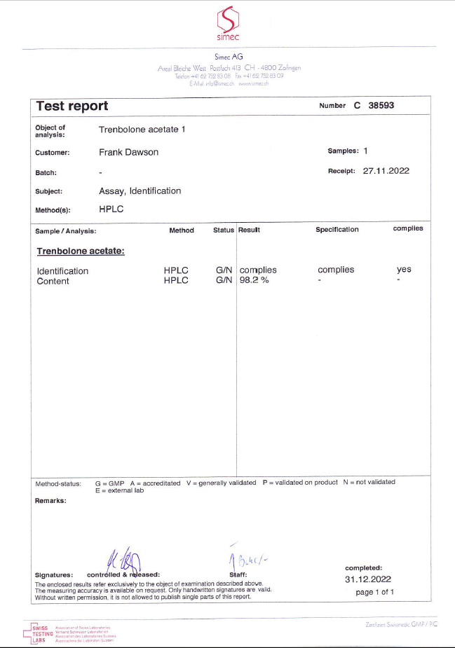 Trenbolone Acetate 100mg/ml