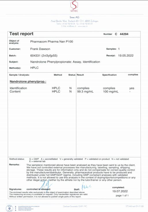 Nandrolone Phenylpropionate 100mg/ml